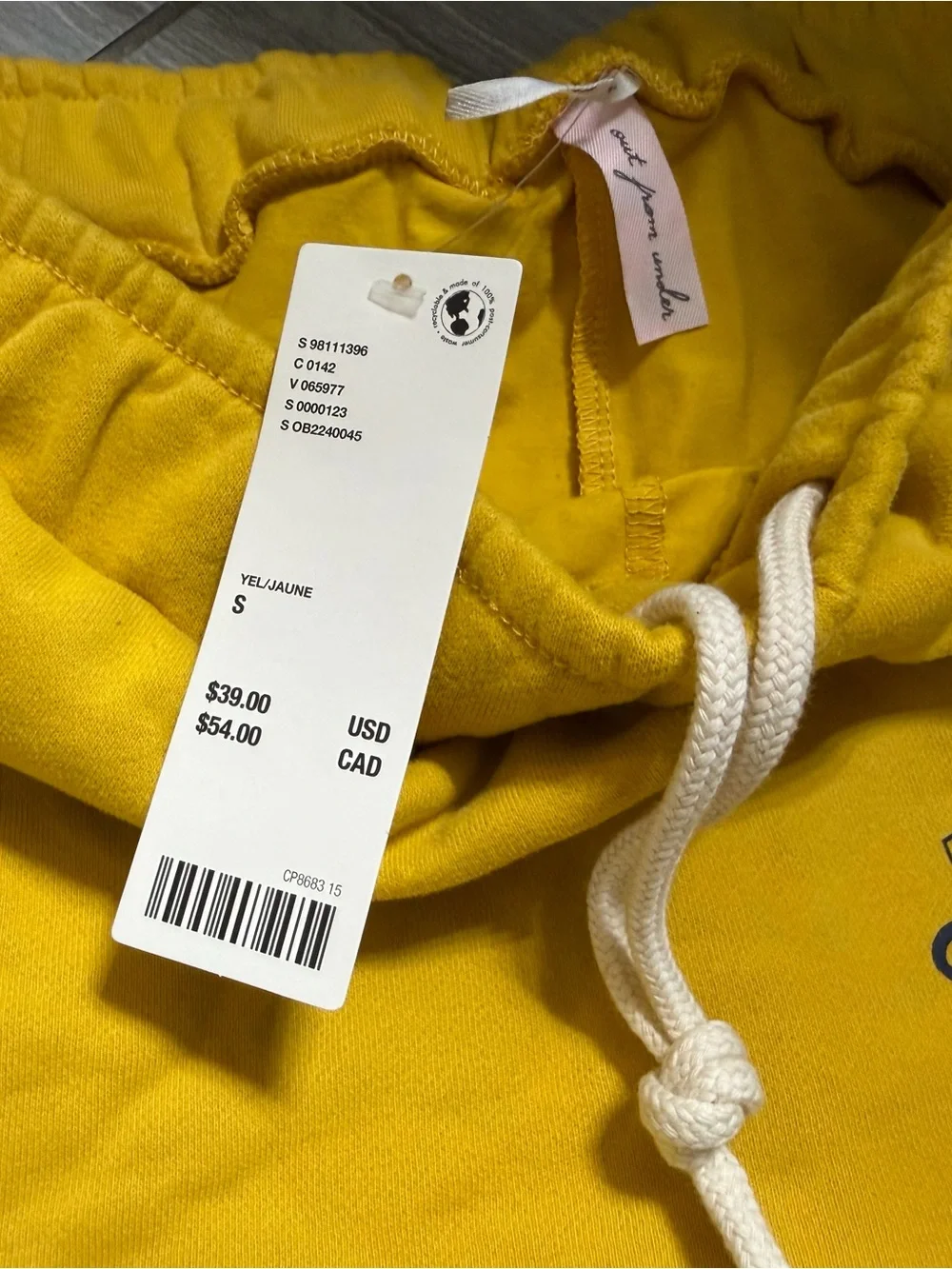 Urban outfitters Yellow 'World Class' skirt with Shorts, new with tags